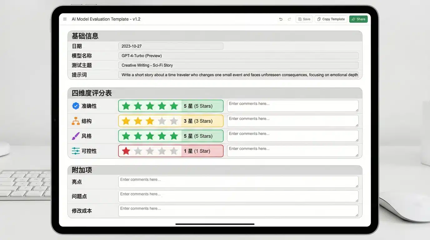 评分表模板示例