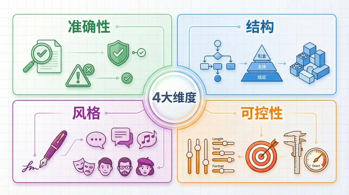 四维度评测示意图