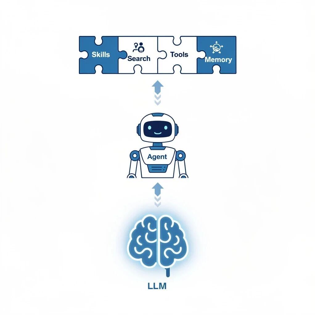AI里的Agent、Skill、大模型到底是什么关系？看完这篇终于懂了